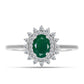 Inel din Argint 925 ( 2.4 grame ) cu Calcedon Verde și Topaz Alb 0.99 Carate