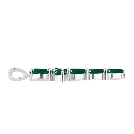 Cruce Pandantiv din Argint 925 ( 2.53 grame ) cu Calcedon Verde 2.49 Carate