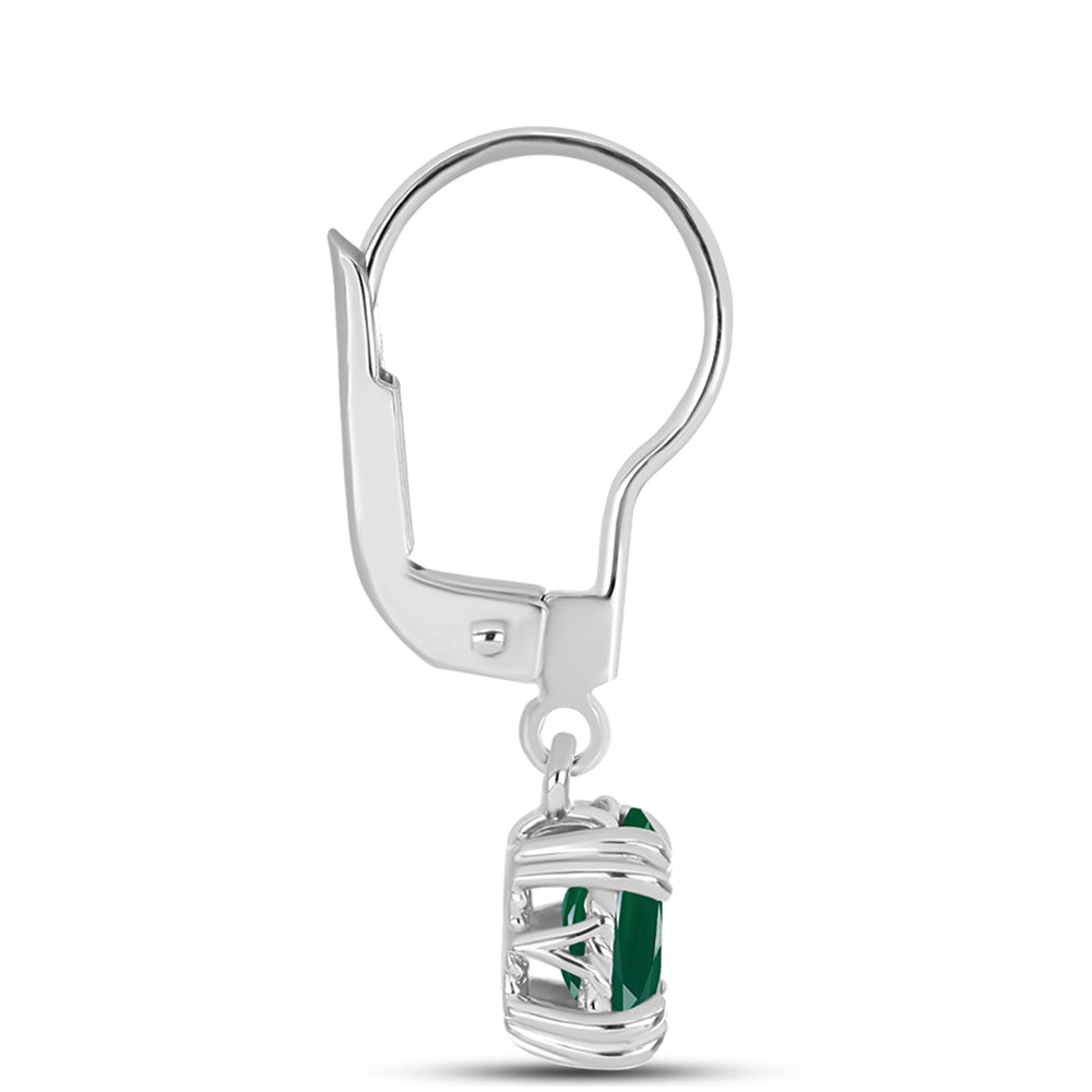 Cercei din Argint 925 ( 1.6 grame ) cu Calcedon Verde 1.32 Carate