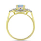 Inel din Argint 925 Placat cu Aur ( 3.58 grame ) cu Opal Welo și Topaz Alb 1.28 Carate