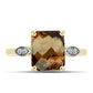 Inel din Argint 925 Placat cu Aur ( 2.8 grame ) cu Cuarț Coniac și Topaz Alb 3.69 Carate