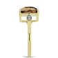 Inel din Argint 925 Placat cu Aur ( 2.8 grame ) cu Cuarț Coniac și Topaz Alb 3.69 Carate