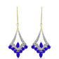 Cercei din Argint 925 Placat cu Aur ( 4.34 grame ) cu Agat Albastru și Topaz Alb 2.59 Carate