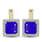 Cercei din Argint 925 Placat cu Aur ( 3.17 grame ) cu Agat Albastru și Topaz Alb 2.45 Carate