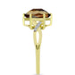 Inel din Argint 925 Placat cu Aur ( 2.45 grame ) cu Cuarț Coniac și Topaz Alb 3.71 Carate