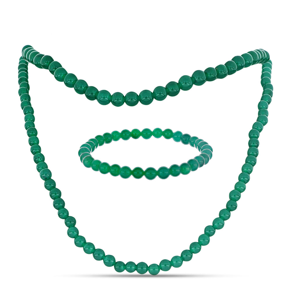 Set din Pepită ( 48.73 grame ) cu Calcedon Verde 243.64 Carate ( Colier+Brățară ) 1 