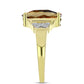 Inel din Argint 925 Placat cu Aur ( 3.08 grame ) cu Cuarț Coniac și Topaz Alb 2.16 Carate