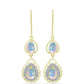 Cercei din Argint 925 Placat cu Aur ( 3.5 grame ) cu Opal Welo și Topaz Alb 1.89 Carate
