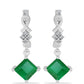 Cercei din Argint 925 ( 3.39 grame ) cu Smarald Brazilian și Topaz Alb 2.05 Carate