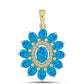 Pandantiv din Argint 925 Placat cu Aur ( 1.97 grame ) cu Opal Albastru Etiopian Paraiba și Topaz Alb 1.54 Carate