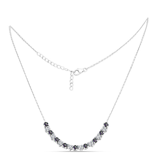 Colier din Argint 925 ( 5.18 grame ) cu Topaz Mistic și Topaz Alb 1.6 Carate
