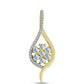 Pandantiv din Argint 925 Placat cu Aur ( 2.02 grame ) cu Moissanit de Gheață și Topaz Alb 0.91 Carate