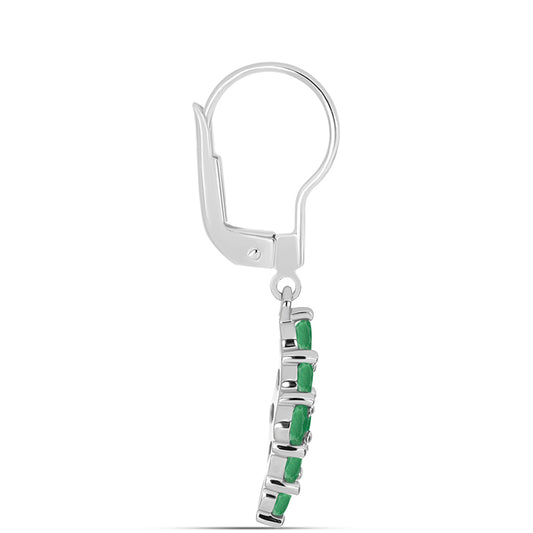 Cercei din Argint 925 ( 2.56 grame ) cu Smarald Brazilian 2 Carate