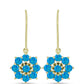 Cercei din Argint 925 Placat cu Aur ( 3.09 grame ) cu Opal Albastru Etiopian Paraiba 1.13 Carate