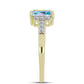 Inel din Argint 925 Placat cu Aur ( 2.98 grame ) cu Moissanit de Gheață și Topaz Alb 1.97 Carate