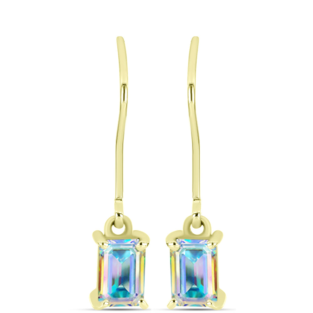 Cercei din Argint 925 Placat cu Aur ( 1.54 grame ) cu Moissanit de Gheață 1.1 Carate