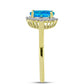 Inel din Argint 925 Placat cu Aur ( 2.8 grame ) cu Opal Albastru Etiopian Paraiba și Topaz Alb 1.2 Carate