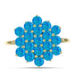 Inel din Argint 925 Placat cu Aur ( 3.03 grame ) cu Opal Albastru Etiopian Paraiba 1.23 Carate