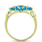 Inel din Argint 925 Placat cu Aur ( 3.03 grame ) cu Opal Albastru Etiopian Paraiba 1.23 Carate