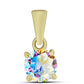 Pandantiv din Argint 925 Placat cu Aur ( 0.55 grame ) cu Moissanit de Gheață 0.75 Carate