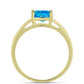 Inel din Argint 925 Placat cu Aur ( 2.29 grame ) cu Opal Albastru Etiopian Paraiba 0.73 Carate