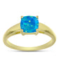 Inel din Argint 925 Placat cu Aur ( 2.29 grame ) cu Opal Albastru Etiopian Paraiba 0.73 Carate