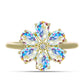 Inel din Argint 925 Placat cu Aur ( 2.91 grame ) cu Moissanit de Gheață și Topaz Alb 2.37 Carate