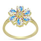 Inel din Argint 925 Placat cu Aur ( 2.91 grame ) cu Moissanit de Gheață și Topaz Alb 2.37 Carate