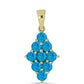 Pandantiv din Argint 925 Placat cu Aur ( 1.12 grame ) cu Opal Albastru Etiopian Paraiba 0.58 Carate
