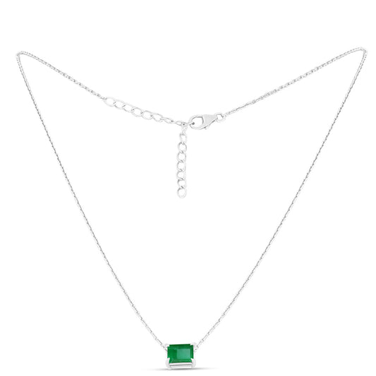 Colier din Argint 925 ( 2.79 grame ) cu Smarald Brazilian 0.98 Carate