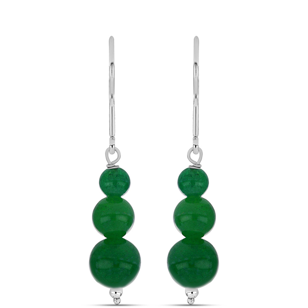 Cercei din Argint 925 ( 0.97 grame ) cu Cuarț Verde 11.48 Carate