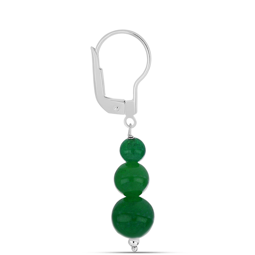 Cercei din Argint 925 ( 0.97 grame ) cu Cuarț Verde 11.48 Carate 2 