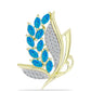 Broşă din Argint 925 Placat cu Aur ( 4.69 grame ) cu Opal Albastru Etiopian Paraiba și Topaz Alb 1.39 Carate