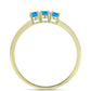 Inel din Argint 925 Placat cu Aur ( 1.56 grame ) cu Opal Albastru Etiopian Paraiba 0.46 Carate