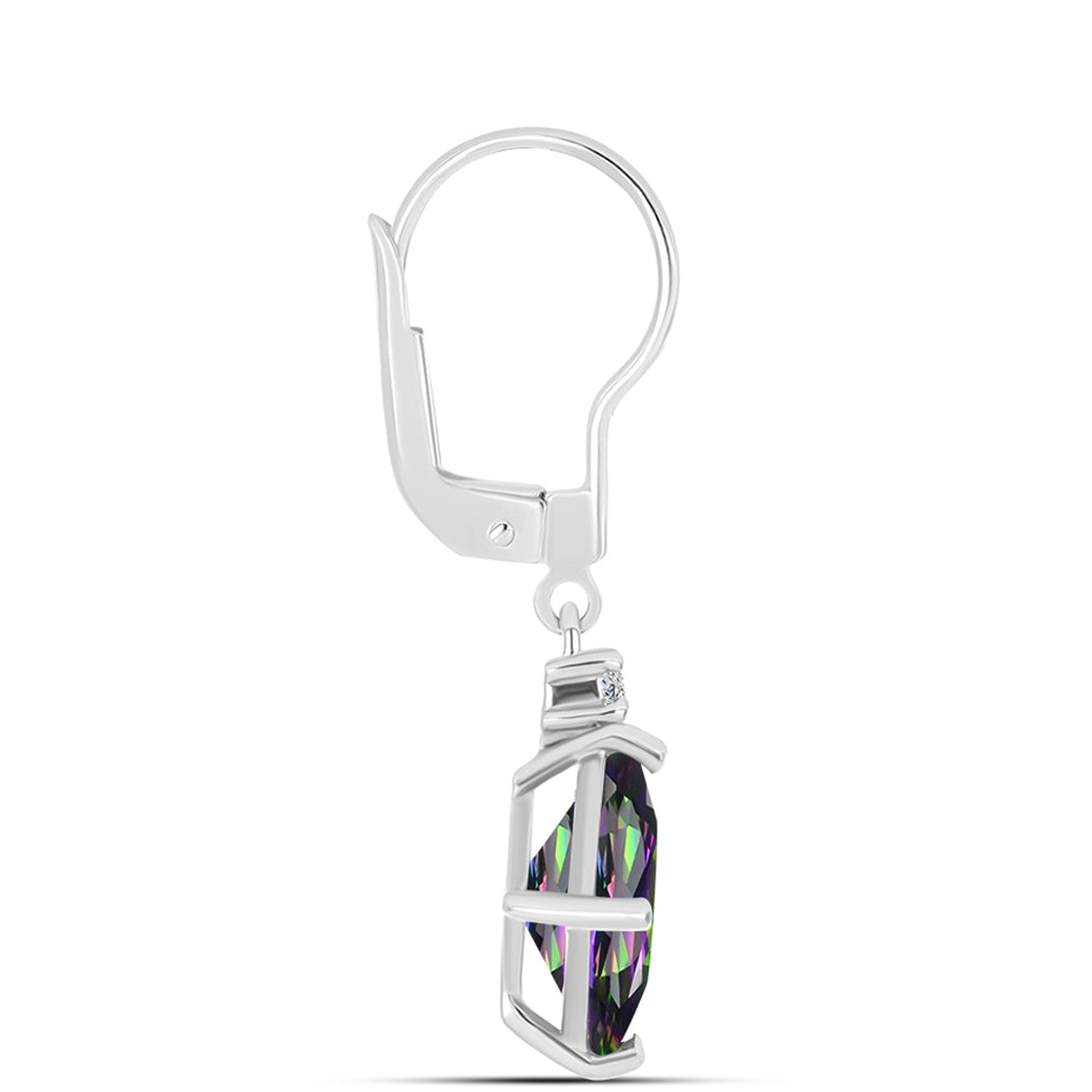 Cercei din Argint 925 ( 2.04 grame ) cu Topaz Mistic și Topaz Alb 4.65 Carate 2 