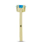 Inel din Argint 925 Placat cu Aur ( 1.73 grame ) cu Opal Albastru Etiopian Paraiba 0.26 Carate