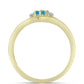 Inel din Argint 925 Placat cu Aur ( 2.06 grame ) cu Opal Albastru Etiopian Paraiba și Topaz Alb 0.21 Carate