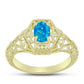 Inel din Argint 925 Placat cu Aur ( 2.83 grame ) cu Opal Albastru Etiopian Paraiba 0.47 Carate