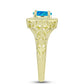 Inel din Argint 925 Placat cu Aur ( 2.83 grame ) cu Opal Albastru Etiopian Paraiba 0.47 Carate