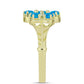 Inel din Argint 925 Placat cu Aur ( 3.13 grame ) cu Opal Albastru Etiopian Paraiba 0.45 Carate