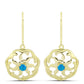 Cercei din Argint 925 Placat cu Aur ( 3.71 grame ) cu Opal Albastru Etiopian Paraiba 0.13 Carate