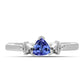 Inel din Argint 925 ( 2.02 grame ) cu Tanzanit și Topaz Alb 0.53 Carate