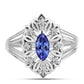 Inel din Argint 925 ( 4.85 grame ) cu Tanzanit și Topaz Alb 0.67 Carate