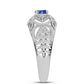 Inel din Argint 925 ( 3.6 grame ) cu Tanzanit și Topaz Alb 0.37 Carate