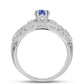Inel din Argint 925 ( 3.77 grame ) cu Tanzanit și Topaz Alb 0.76 Carate