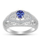 Inel din Argint 925 ( 3.77 grame ) cu Tanzanit și Topaz Alb 0.76 Carate