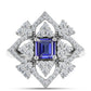 Inel din Argint 925 ( 3.7 grame ) cu Tanzanit și Topaz Alb 1.64 Carate