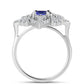 Inel din Argint 925 ( 3.7 grame ) cu Tanzanit și Topaz Alb 1.64 Carate