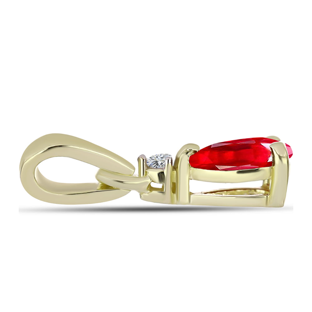 Pandantiv din Argint 925 Placat cu Aur ( 0.42 grame ) cu Agat Roșu și Topaz Alb 0.35 Carate