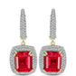 Cercei din Argint 925 Placat cu Aur ( 4.67 grame ) cu Agat Roșu și Topaz Alb 7.48 Carate